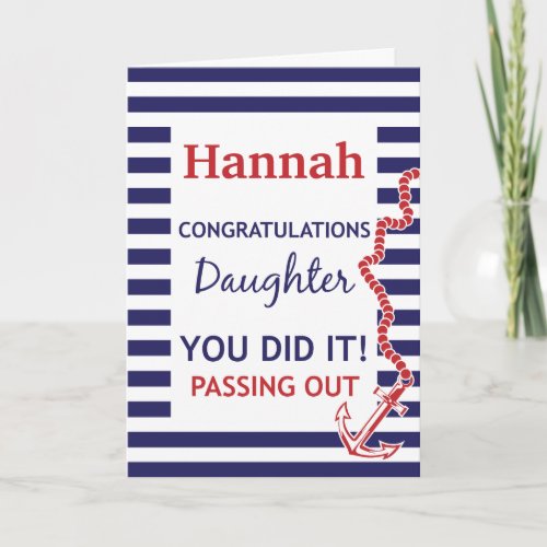 Passing Out Daughter British Navy Anchor Congrats Card
