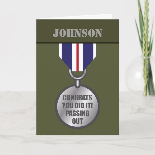 Passing Out Parade British Army Medal Congrats Card