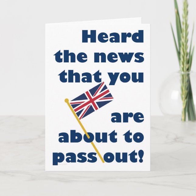 Passing Out Parade Congratulations Fun Union Jack Card (Front)