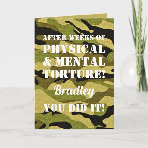 Passing Out Parade  Soldier Camoflauge Card