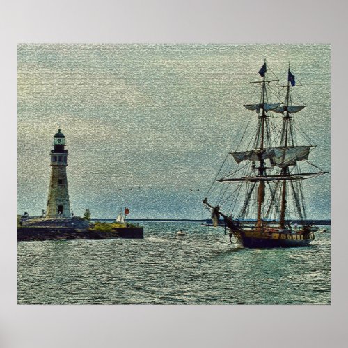 Passing The Lighthouse PosterPrint Poster