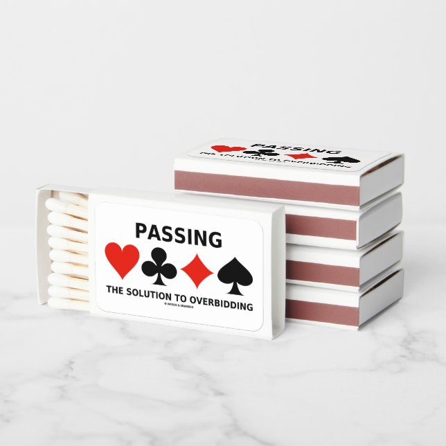 Passing The Solution To Overbidding Bridge Advice Matchboxes (Stacked)