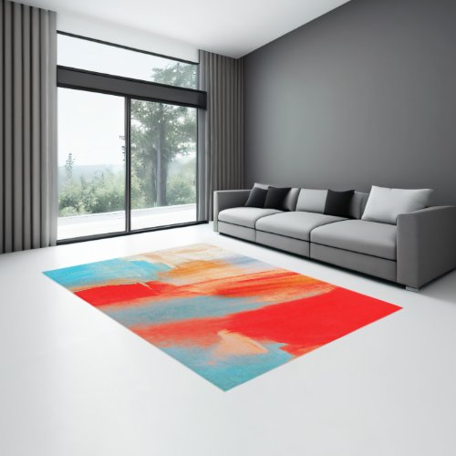 Passion â Abstract Art â Watercolor Pastel Brush Rug