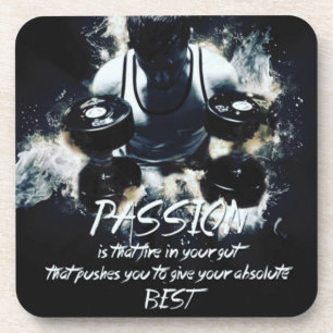 PASSION - Bodybuilding Workout Motivational Beverage Coaster