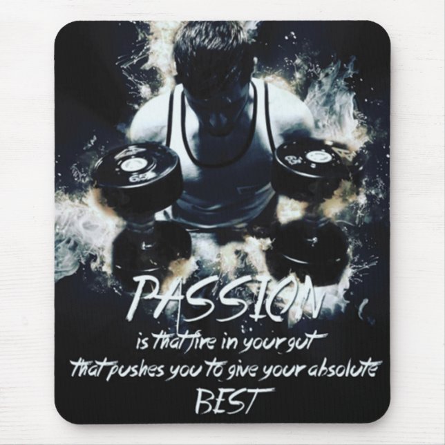 PASSION - Bodybuilding Workout Motivational Mouse Pad (Front)