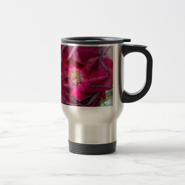 Passion Burgandy Flower Travel Mug (Right)