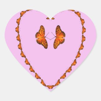 Passion Butterflies in heart, pink. Dance with me