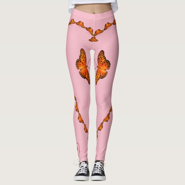 Passion butterflies in heart pink - Dance with me Leggings (Front)