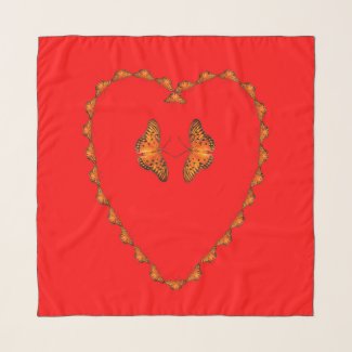Passion butterflies in heart red