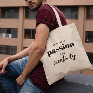 Passion & Creativity Modern Stylish Tote Bag