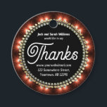 Passion Fire Chalkboard Say Thanks Favor Tags<br><div class="desc">Bold modern typography fire red glow circle, trimmed in faux gold and diamante Thank You favor tags for all occasion . Personalize with your text. Say Thanks to your guests who attended your party or stick one when you deliver something your customer has purchased, on the package or receipt.</div>