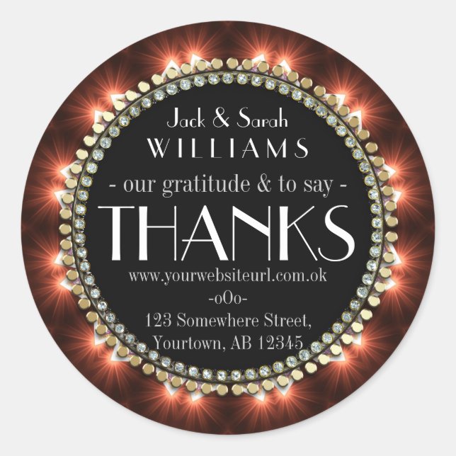 Passion Fire Chalkboard Thanks Stickers (Front)