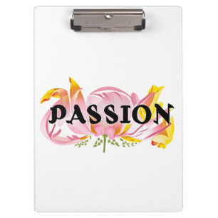Passion Floral Typography Design – Elegant Motivat Clipboard