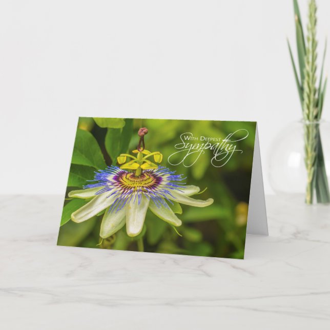 Passion Flower Deepest Sympathy card (Front)