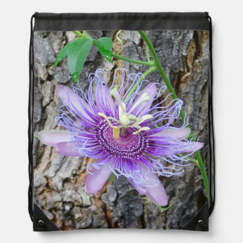 Passion Flower Drawstring Bag