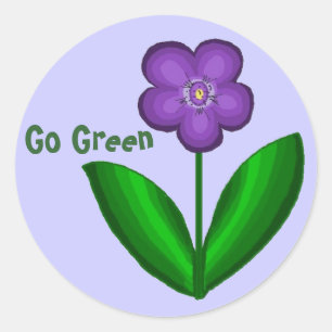 Passion Flower...Go Green Classic Round Sticker