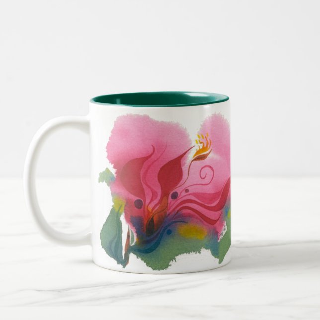 Passion Flower, No. 2 Two-Tone Coffee Mug (Left)