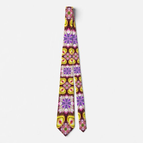 Passion Flower Pattern Neck Tie