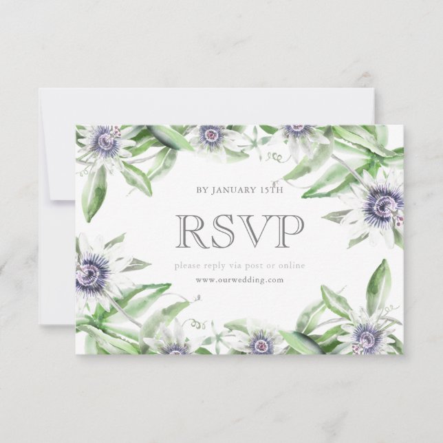 Passion flower rsvp card (Front)
