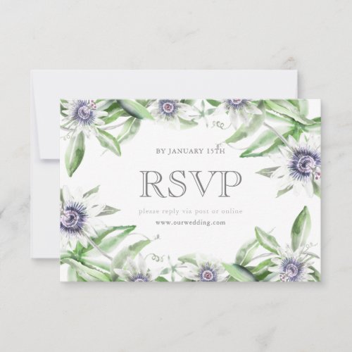 Passion flower rsvp card