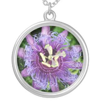 Passion Flower Silver Plated Necklace