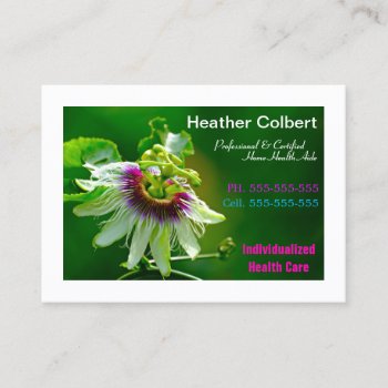 Passion Flower There To Help You Caregiver  Business Card by LiquidEyes at Zazzle