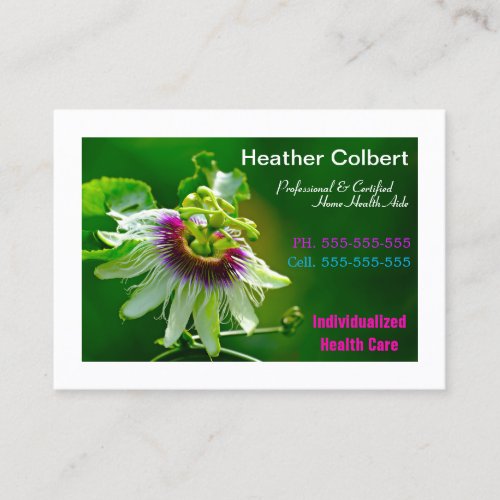 Passion Flower There To Help You Caregiver  Business Card