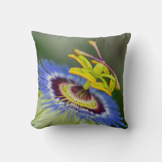 Passion Flower Throw Pillow Home Decor (Front)