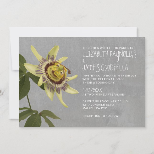 Passion Flower Wedding Invitations (Front)