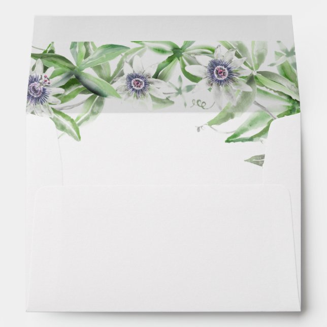 Passion flower Wedding Lined envelope (Back (Bottom))