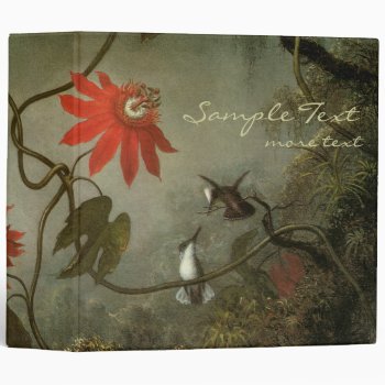 Passion Flowers And Hummingbirds 3 Ring Binder by stationeryshop at Zazzle