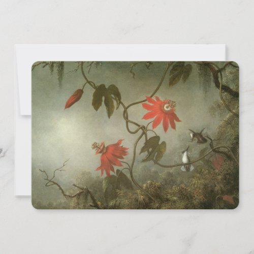 Passion Flowers and Hummingbirds by Martin J Heade Invitations