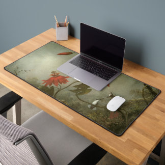 Passion Flowers and Hummingbirds by Martin J Heade Desk Mat