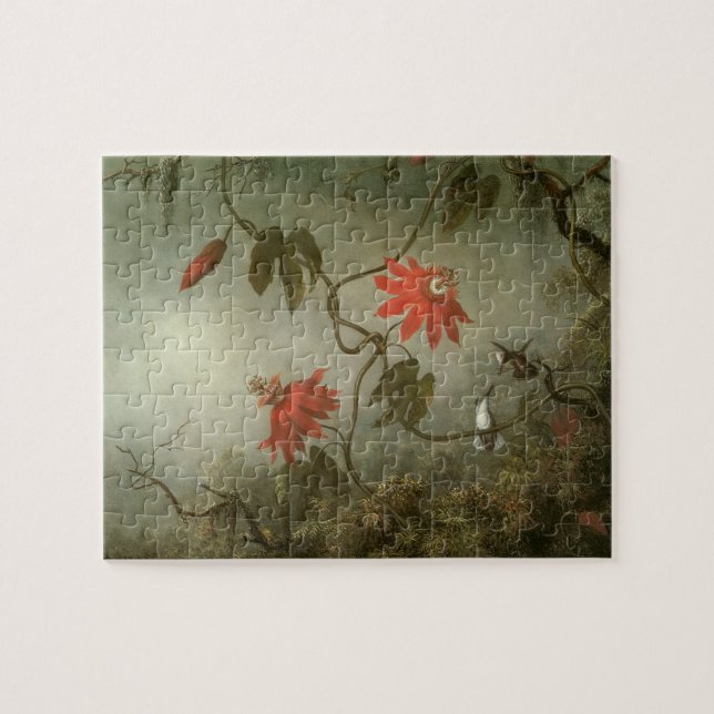 Passion Flowers and Hummingbirds by Martin J Heade Jigsaw Puzzle (Horizontal)
