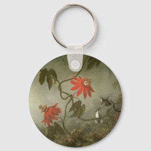 Passion Flowers and Hummingbirds by Martin J Heade Keychain