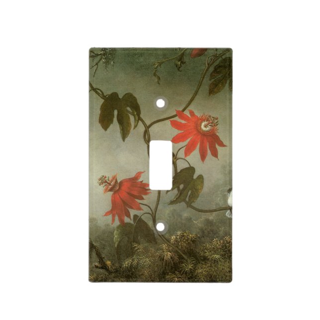 Passion Flowers and Hummingbirds by Martin J Heade Light Switch Cover (Front)