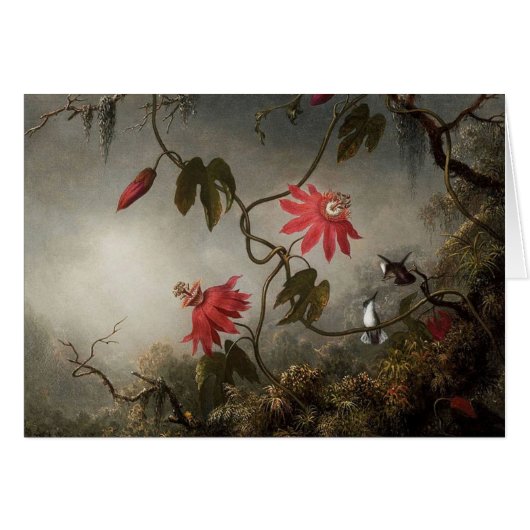 Passion Flowers and Hummingbirds Cards (Front Horizontal)