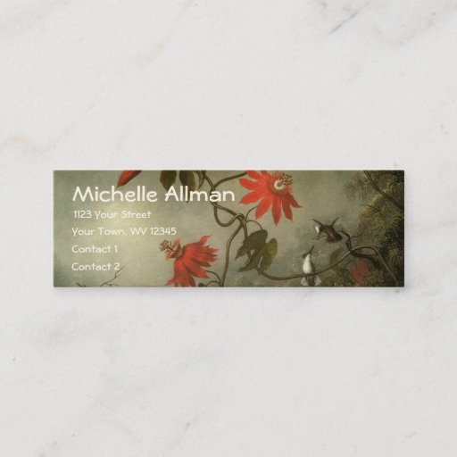 Customizable Passion Flowers and Hummingbirds Profile Cards Business Card