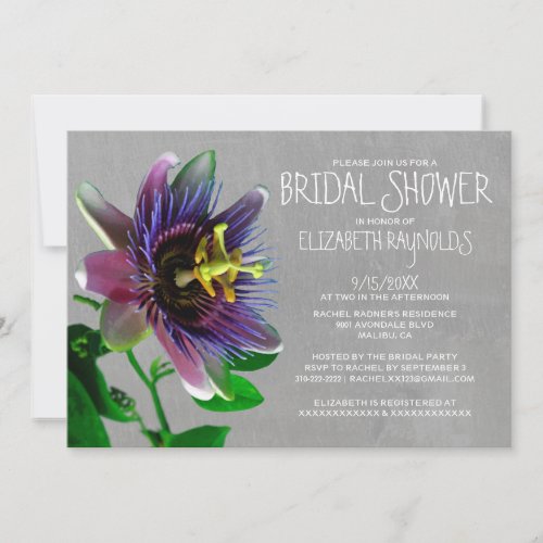 Passion Flowers Bridal Shower Invitations