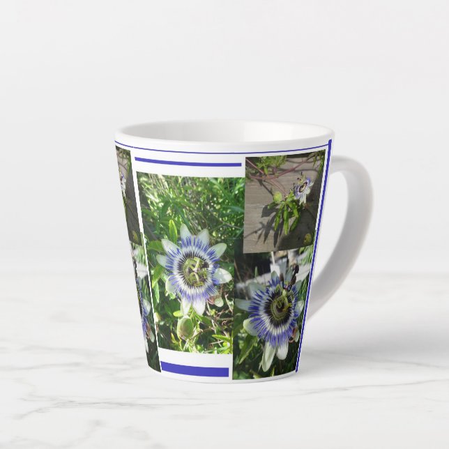 Passion Flowers Collage Latte Mug (Right Angle)