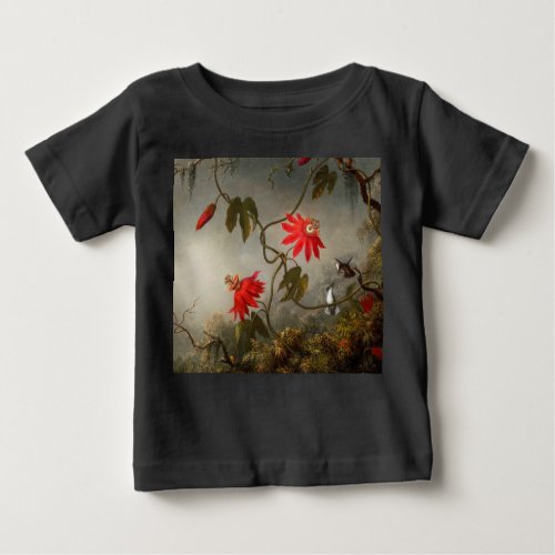 Passion Flowers with Hummingbirds Heade Baby T_Shirt