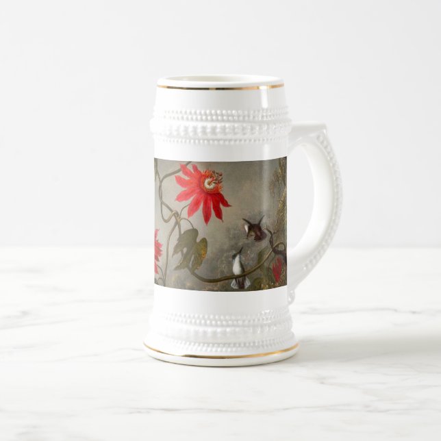 Passion Flowers with Hummingbirds Heade Beer Stein (Front Right)