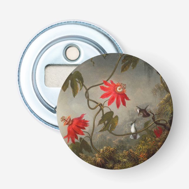Passion Flowers with Hummingbirds Heade Bottle Opener (Front)
