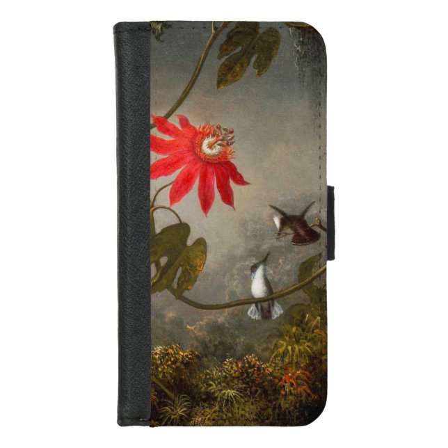 Passion Flowers with Hummingbirds Heade iPhone Wallet Case (Front)