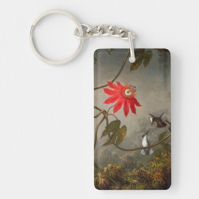 Passion Flowers with Hummingbirds Heade Keychain (Front)