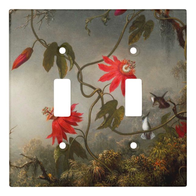 Passion Flowers with Hummingbirds Heade Light Switch Cover (Front)