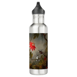 Passion Flowers with Hummingbirds Heade Stainless Steel Water Bottle