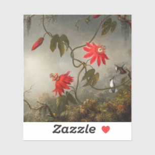 Passion Flowers with Hummingbirds Heade Sticker