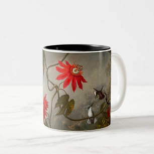 Passion Flowers with Hummingbirds Heade Two-Tone Coffee Mug