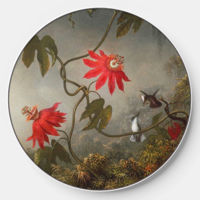 Passion Flowers with Hummingbirds Heade Wireless Charger (Front)